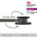 3M™ Littmann® Classic III Stethoscope, Smoke-Finish, Dark Olive Green Tube, 5812
