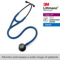 3M Littmann Cardiology IV Stethoscope, Navy Blue Tube, Black-Finish Chestpiece, Stem and Headset, Special Edition, 6168