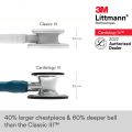 3M Littmann Cardiology IV Stethoscope, Mirror Finish Chestpiece, Caribbean Blue Tube, 6169