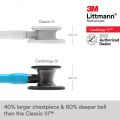 3M™ Littmann® Cardiology IV Stethoscope, Turquoise Tube, Smoke-Finish Chestpiece, Stem and Headset, Special Edition, 27 Inch, 6171