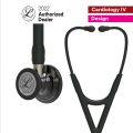 3M Littmann Cardiology IV Diagnostic Stethoscope, High Polish Smoke-Finish Chestpiece, Black Tube,  Champagne Stem and Black Headset, 6204