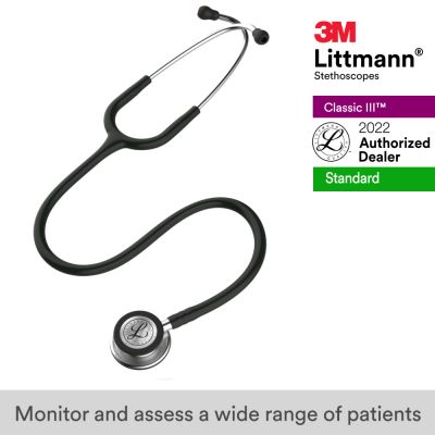 3M Littmann Classic III Stethoscope, Black Tube, 5620