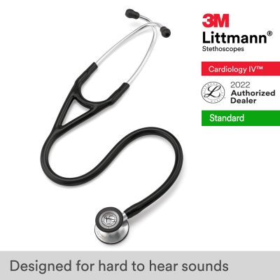 3M Littmann Cardiology IV Stethoscope, Black Tube, 6152