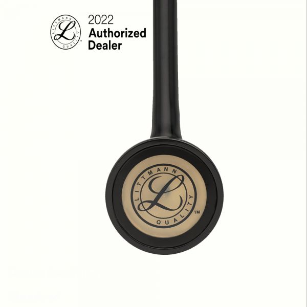 3M Littmann Master Cardiology Stethoscope, Brass-Finish Chestpiece , Black Tube 2175