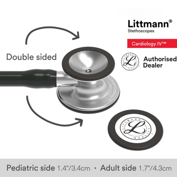 Littmann Cardiology IV Stethoscope, Black Tube, 6152