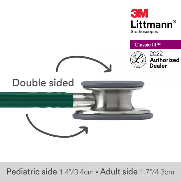 3M™ Littmann® Classic III Stethoscope, Hunter Green Tube, 27 inch, 5624
