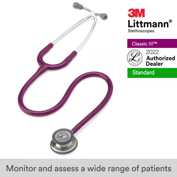 3M Littmann Classic III Stethoscope, Plum Tube, 5831