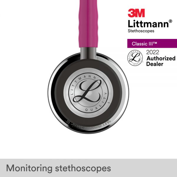 3M Littmann Classic III Stethoscope, Mirror, Raspberry Tube, 5862