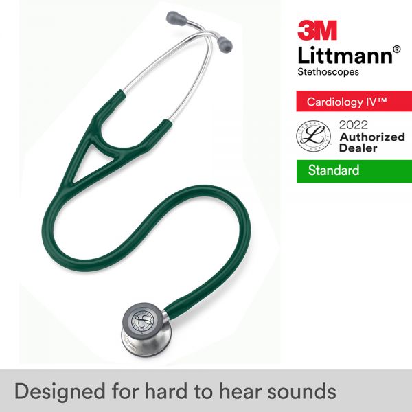 3M Littmann Cardiology IV Stethoscope, Hunter Green Tube, 6155