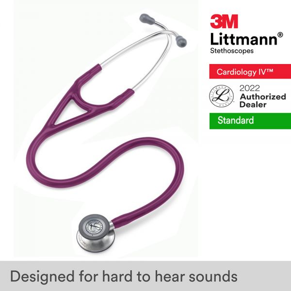 3M Littmann Cardiology IV Stethoscope, Plum Tube, 6156