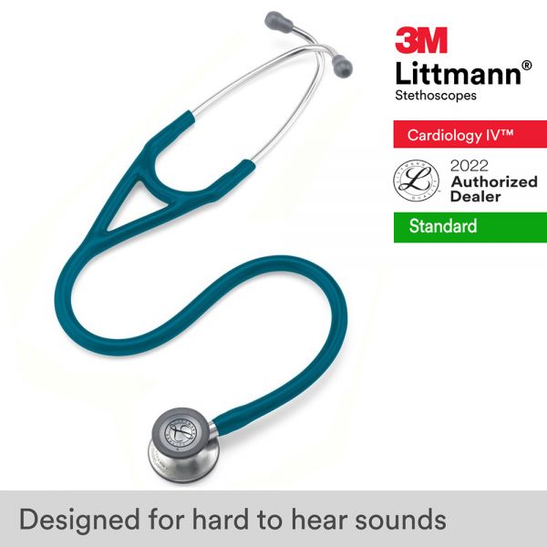 3M Littmann Cardiology IV Stethoscope, Caribbean Blue Tube, 6157