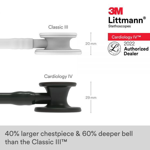 3M Littmann Cardiology IV Stethoscope,  All Black Special Edition, 6163