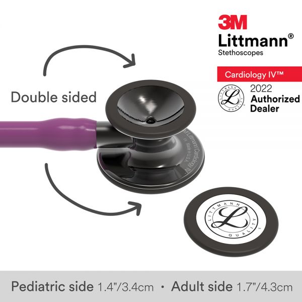 3M Littmann Cardiology IV Stethoscope, Plum Tube, Smoke-Finish Chestpiece, Stem and Headset, Special Edition, 6166