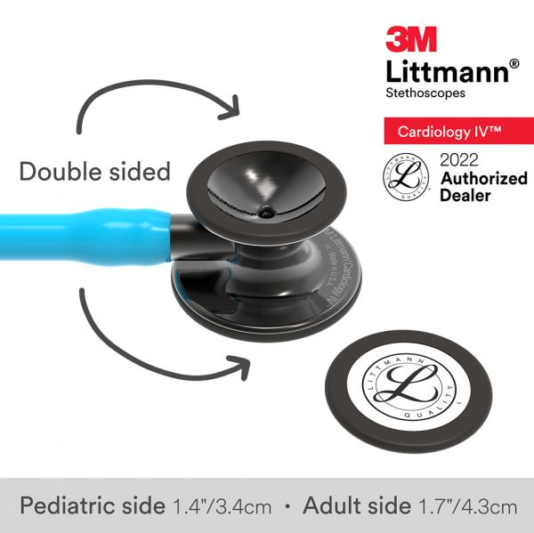 3M™ Littmann® Cardiology IV Stethoscope, Turquoise Tube, Smoke-Finish Chestpiece, Stem and Headset, Special Edition, 27 Inch, 6171