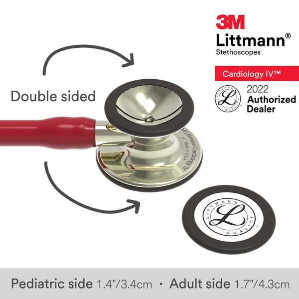 3M Littmann Cardiology IV Stethoscope, Burgundy with Champagne Accents and Champagne Chestpiece, 6176